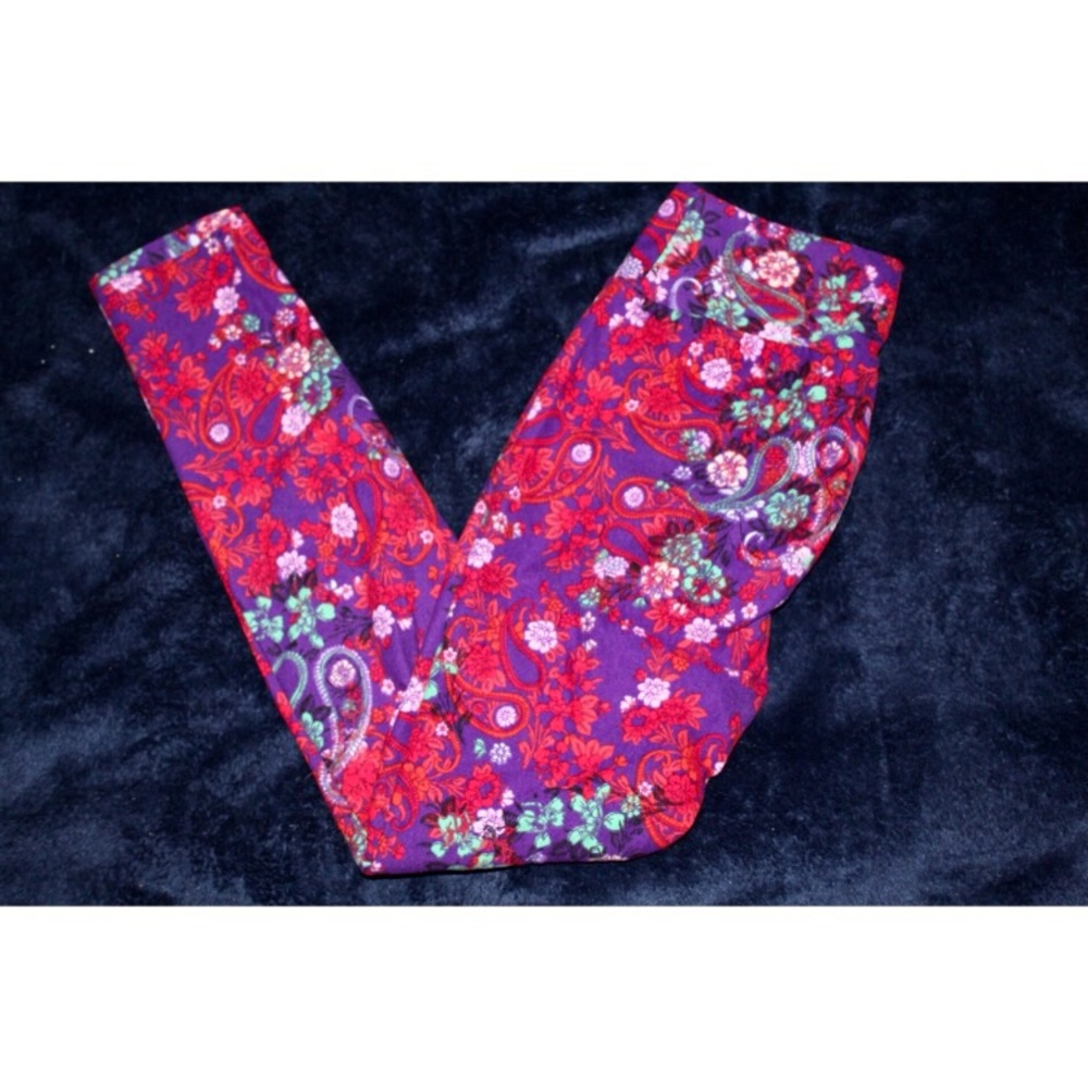 LuLaRoe OS Floral Paisley Print Leggings